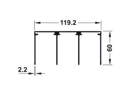 Ray ba dẫn hướng trên 6m Hafele 403.71.960 - 1