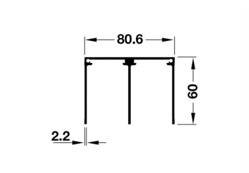 Ray đôi dẫn hướng trên màu đen dài 3000mm Hafele 403.75.389 - 1