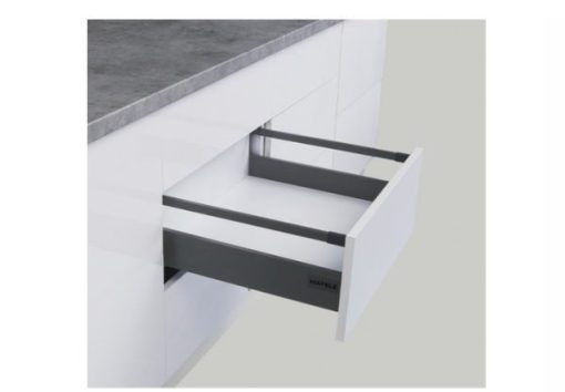 Ray hộp Alto-S giảm chấn màu xám đậm chiều cao 80mm với thanh vuông Hafele 552.55.318 - 1