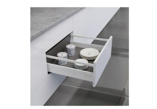 Ray hộp Alto-S nhấn mở màu trắng mờ chiều cao 80mm với thanh vuông Hafele 552.55.723 - 1