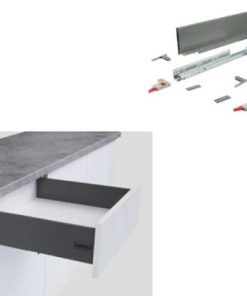 Ray hộp Hafele S3 chức năng nhấn mở màu xám 552.35.345