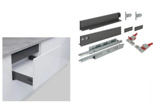 Ray hộp Hafele S1 chức năng giảm chấn Màu Xám 552.55.300 - 1