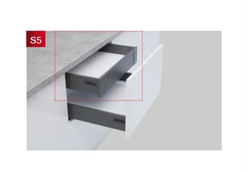 Ray hộp Hafele S5 chức năng giảm chấn Màu Xám 552.55.307 - 1