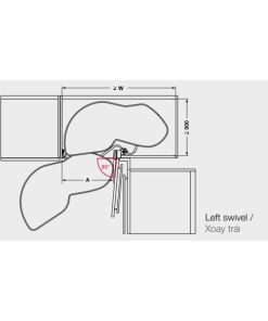 Rổ góc LeMans II màu đen xoay trái 541.29.483 - 5