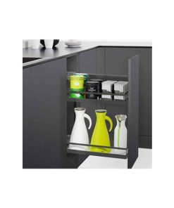 Rổ kéo để chai lọ, gia vị Kesseböhmer Hafele 250mm màu đen mở trái 545.53.961 - 13