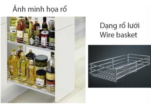 Rổ kéo 2 tầng dạng lưới Kessebohmer 300mm 545.53.004 mở phải - 1
