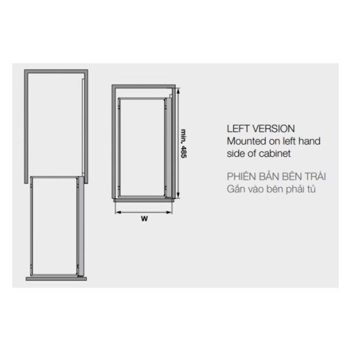 Rổ kéo để chai lọ, gia vị Kesseböhmer Hafele 400mm màu đen mở trái 545.53.969 - 3