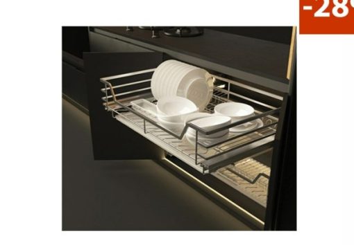 Rổ kéo chén đĩa kèm ống đựng đũa Cucina 600mm Inox 304 549.08.144 - 1