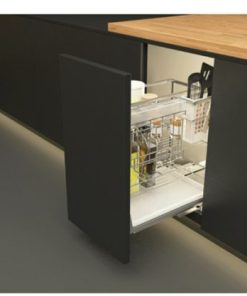 Rổ kéo để dao thớt, chai lọ Cucina 400mm Mạ Chrome 549.20.215