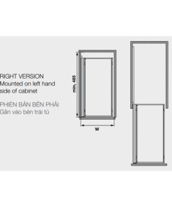 Rổ kéo để chai lọ, gia vị Kesseböhmer Hafele 300mm màu đen mở phải 545.53.964 - 5
