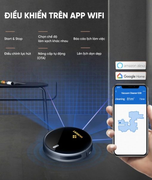 ROBOT HÚT BỤI TỰ ĐỔ RÁC HUBERT HB-A68-PLUS - 7