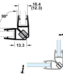 Ron cửa kính nam châm Hafele 90° cho kính 8-10mm 950.50.034 - 6 Ron cửa kính nam châm Hafele 90° cho kính 8-10mm 950.50.034 - 5