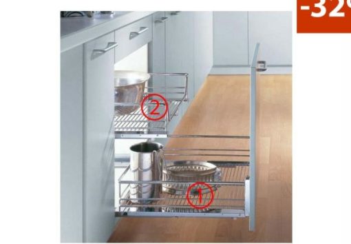 Rổ kéo để xoong nồi rộng Kessebohmer 600mm 540.24.287 gắn cánh tủ - 1