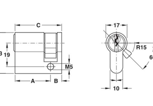 Ruột khóa một đầu chìa dài 45.5mm 916.00.603 - 3