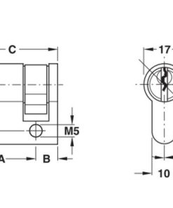 Ruột khóa một đầu chìa dài 45mm 916.96.117 - 6 Ruột khóa một đầu chìa dài 45mm 916.96.117 - 5