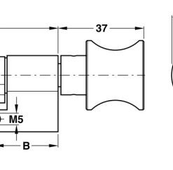 Ruột khóa Häfele dùng cho WC dài 60mm 916.96.407 - 7