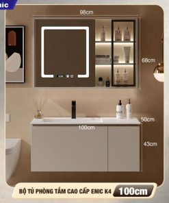 Bộ tủ phòng tắm cao cấp Enic K4 - 100cm Gương Thông Minh