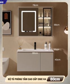 Bộ tủ phòng tắm cao cấp Enic K4 - 80cm Gương Thông Minh