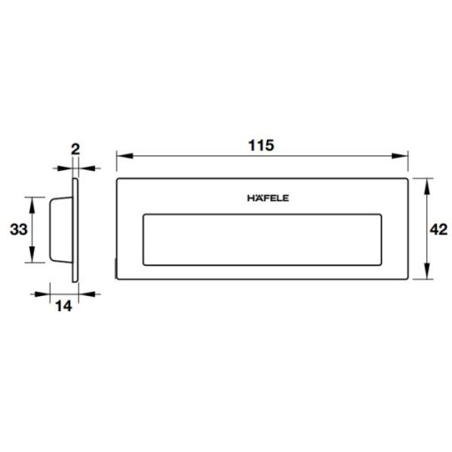 DIY Tay nắm âm 115x42mm – Màu Inox mờ Hafele 489.72.130 - 3