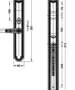Tay nắm gạt đế dài cổ điển (mở phải) Hafele 911.64.417 - 6 Tay nắm gạt đế dài cổ điển (mở phải) Hafele 911.64.417 - 5
