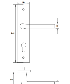 Tay nắm gạt đế dài Hafele 903.98.464 - 6 Tay nắm gạt đế dài Hafele 903.98.464 - 5