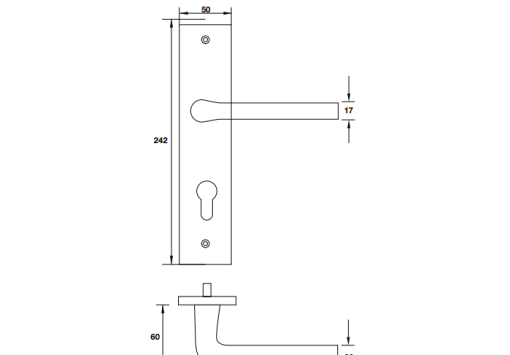 Tay nắm gạt đế dài Hafele 903.98.464 - 3
