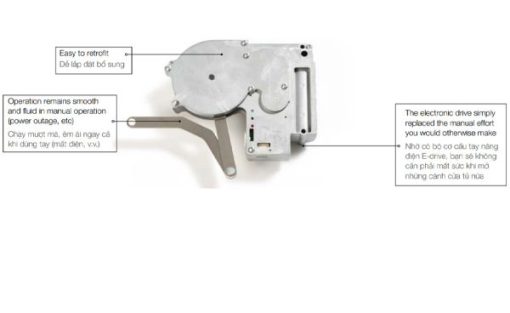 Tay nâng điện nắp đậy màu xám FREE FLAP 1.7 Hafele 372.29.701 - 3