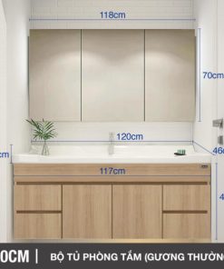 Bộ tủ phòng tắm thông minh Enic ST01 - 120cm Gương Thường