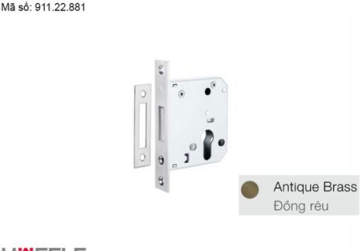 Thân khóa chốt chết Hafele màu đồng rêu 911.22.881 - 1
