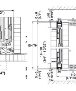 Thanh kết nối phía trên nóc tủ cho 2 cánh cửa khi xếp, có thể điều chỉnh dài 900 mm Hafele 408.30.094 - 5