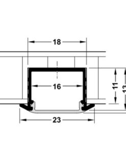 Thanh nhôm gắn âm, kính che trắng sữa 833.72.846 - 5