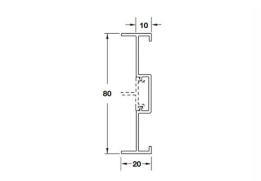 Thanh nhôm nối tường màu đen dài 6m Hafele 403.75.420 - 1