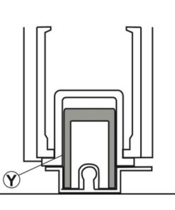 Thanh nhôm Y cho cánh cố định màu bạc dài 6m Hafele 403.75.447