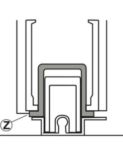 Thanh nhôm Z cho cánh cố định màu bạc 6m Hafele 403.75.436