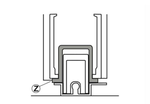 Thanh nhôm Z cho cánh cố định màu bạc 6m Hafele 403.75.436 - 1