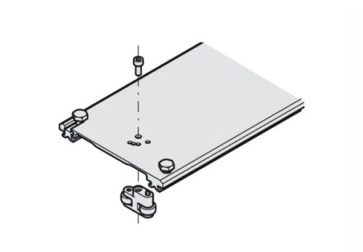 Thanh kết nối phía trên nóc tủ cho 2 cánh cửa khi xếp, có thể điều chỉnh dài 650 mm Hafele 408.30.093 - 1