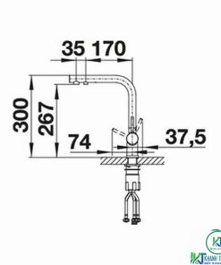 VÒI RỬA CHÉN BÁT BLANCO FONTAS II - Màu sắc: Jasmine - 33