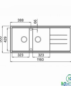 CHẬU RỬA CHÉN BÁT KONOX GRANITE PHOENIX 1160 - 29