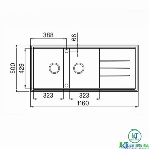 CHẬU RỬA CHÉN BÁT KONOX GRANITE PHOENIX 1160 - 15