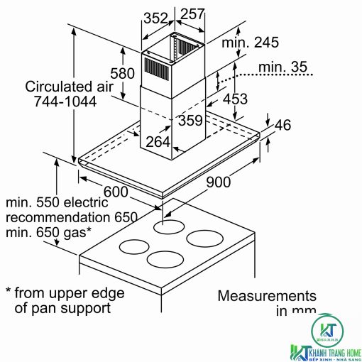 MÁY HÚT MÙI ĐẢO BOSCH DIB091E51 SERIE 6 NGANG 90CM - 9