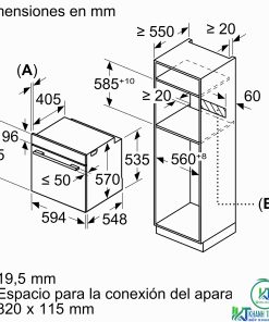 LÒ NƯỚNG ÂM TỦ BOSCH HRA512ES0 SERIE 4 71L MẶT INOX - 27