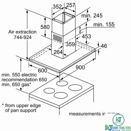 MÁY HÚT MÙI ĐẢO BOSCH DIB091E51 SERIE 6 NGANG 90CM - 11