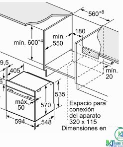 LÒ NƯỚNG ÂM TỦ BOSCH HRA512ES0 SERIE 4 71L MẶT INOX - 31