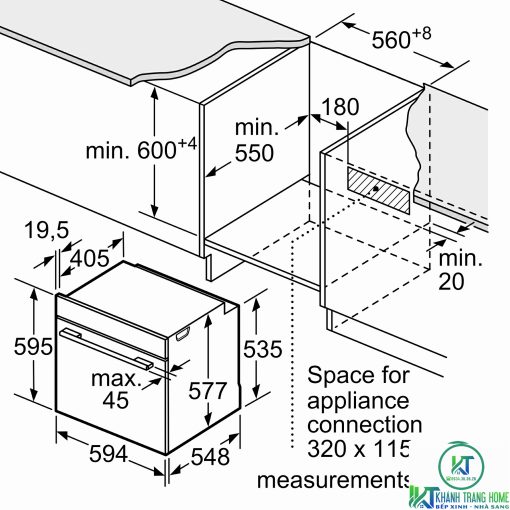 LÒ NƯỚNG ÂM TỦ BOSCH HBG655BS1 SERIE 8 71L ECOCLEAN - 15
