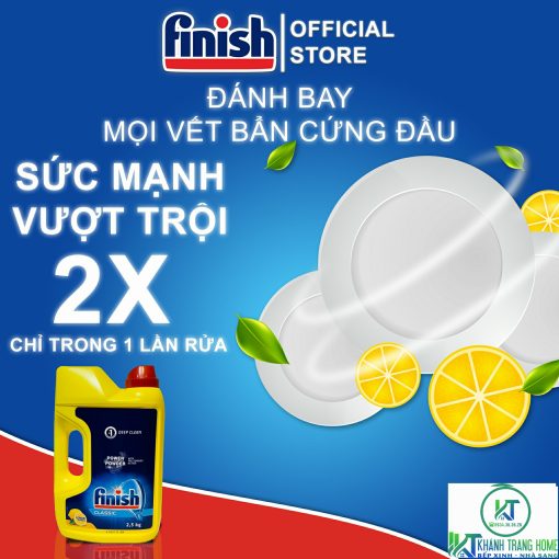 BỘT RỬA BÁT FINISH LEMON 2,5KG HƯƠNG CHANH CHÍNH HÃNG - 3