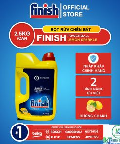 BỘT RỬA BÁT FINISH LEMON 2,5KG HƯƠNG CHANH CHÍNH HÃNG