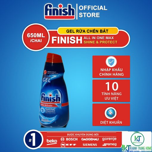 GEL RỬA CHÉN BÁT FINISH ALL IN ONE SHINE & PROTECT 650ML CHÍNH HÃNG - 1
