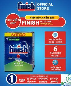 VIÊN RỬA BÁT FINISH ALL IN ONE 100 VIÊN CHÍNH HÃNG