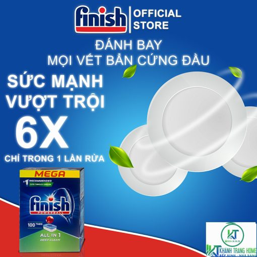 VIÊN RỬA BÁT FINISH ALL IN ONE 100 VIÊN CHÍNH HÃNG - 3