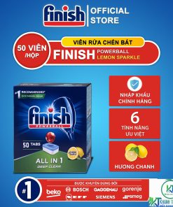 VIÊN RỬA CHÉN FINISH ALL IN ONE 50 VIÊN HƯƠNG CHANH CHÍNH HÃNG